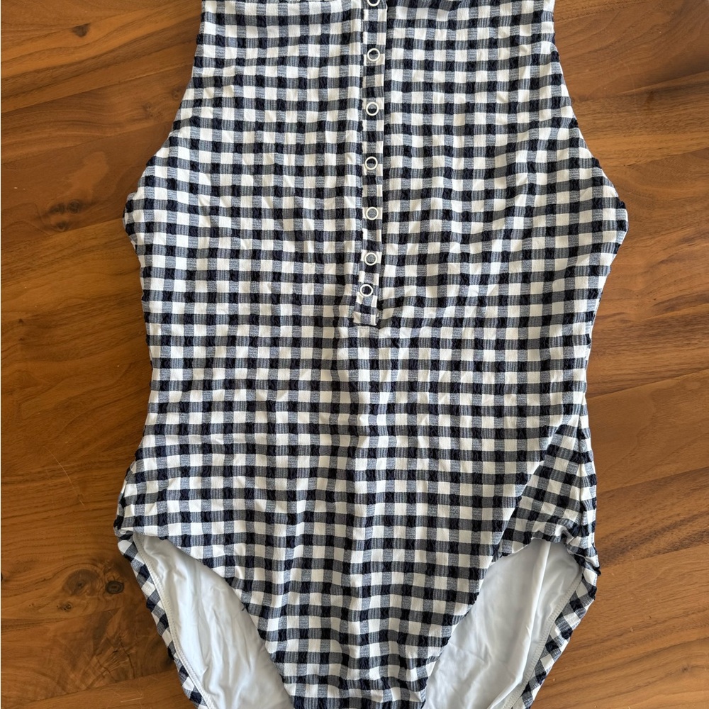 Blue and White Checkered swimsuit